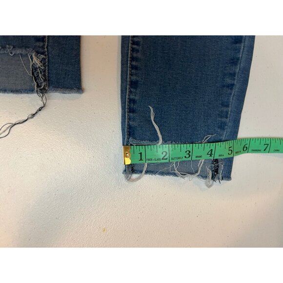 Kancan Los Angeles Skinny Jeans Raw Hem Distressed Mid Rise Blue Size 27 - Picture 7 of 10